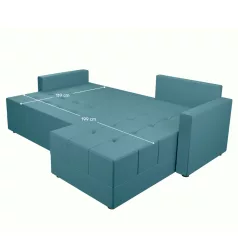 Univerzális ülőgarnitúra, petrolkék, DUAN ROH