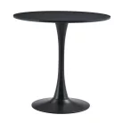 Étkezőasztal, fekete, átmérő 80 cm, REVENTON NEW