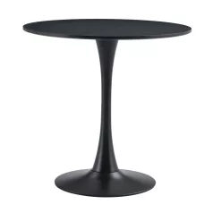 Étkezőasztal, fekete, átmérő 80 cm, REVENTON NEW