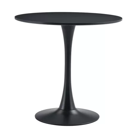 Étkezőasztal, fekete, átmérő 80 cm, REVENTON NEW