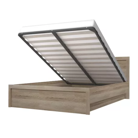 Ágy tárhellyel, 140x200, sonoma tölgy, JESI NEW