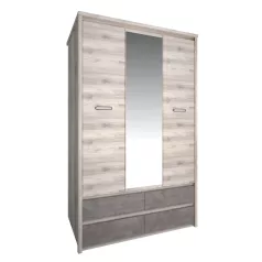 Szekrény tükörrel 3D4S, nairobi gesztenye/onix, JESI NEW