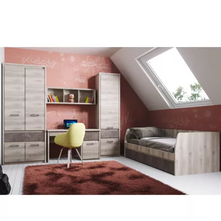 Szekrény 4D1S, nairobi gesztenye/onix, JESI NEW