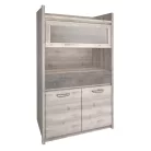 Alacsony vitrin 2D1W1S, nairobi gesztenye/onix, JESI NEW