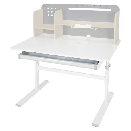 Növekvő íróasztal, szürke/fehér, ODIN