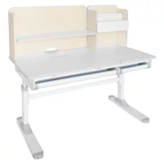 Növekvő íróasztal, natúr/fehér, LEDIN