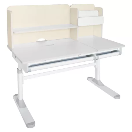 Növekvő íróasztal, natúr/fehér, LEDIN