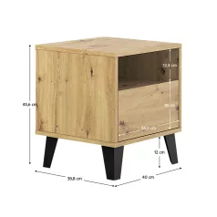 Éjjeliszekrény, artisan tölgy, BOGAN NEW 1S