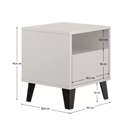 Éjjeliszekrény, cashmere, BOGAN NEW 1S