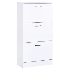 Cipőtároló, 3 soros, fehér, BOTORIA