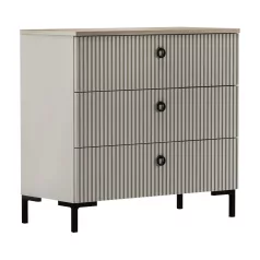 Komód, szürkésbarna Taupe/silverjack tölgy, DOMCA 3S