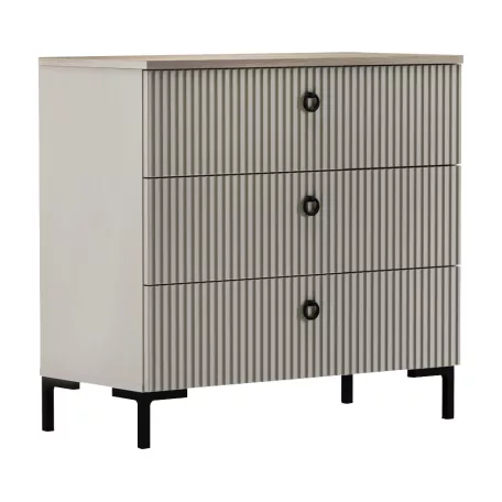 Komód, szürkésbarna Taupe/silverjack tölgy, DOMCA 3S