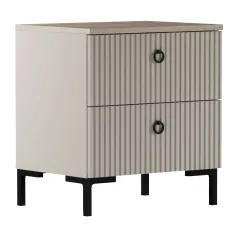   Éjjeliszekrény, szürkésbarna Taupe/silverjack tölgy, DOMCA 2S