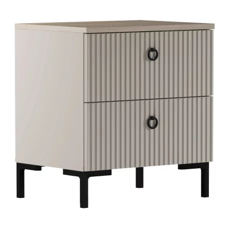 Éjjeliszekrény, szürkésbarna Taupe/silverjack tölgy, DOMCA 2S