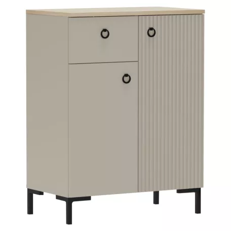 Komód, szürkésbarna Taupe/silverjack tölgy, DOMCA 2D1S