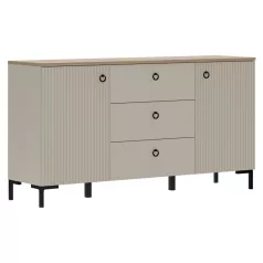 Komód, szürkésbarna Taupe/silverjack tölgy, DOMCA 2D3S