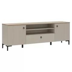   TV-állvány, szürkésbarna Taupe/silverjack tölgy, DOMCA 2D1S