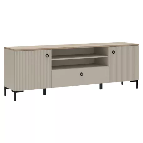 TV-állvány, szürkésbarna Taupe/silverjack tölgy, DOMCA 2D1S