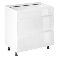   Alsószekrény, fehér/fehér extra magasfényű HG, AURORA D80S3