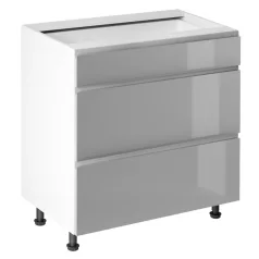   Alsószekrény, fehér/szürke extra magasfényű HG, AURORA D80S3