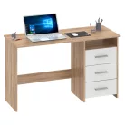Számítógépasztal, sonoma tölgyfa/fehér, LARISTOTE NEW