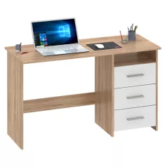 Számítógépasztal, sonoma tölgyfa/fehér, LARISTOTE NEW