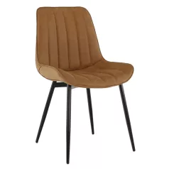 Szék, ekobőr barna camel/fekete, HAZAL