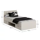 Ágykeret, 90x200, cashmere, MICHIGAN NEW