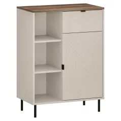   Alacsony polcos szekrény, kasmír/castello tölgy, EYCO 1D1S