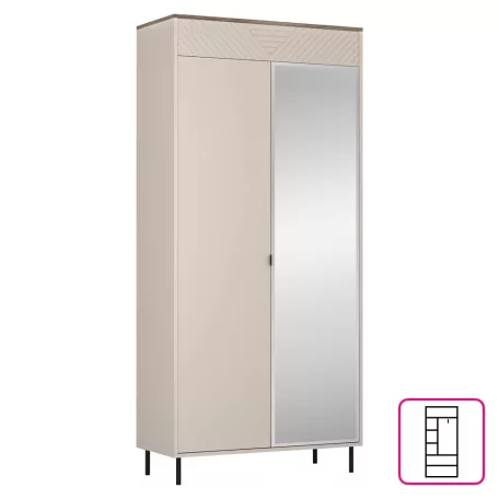 Szekrény, kasmír/castello tölgy, EYCO 2D/40