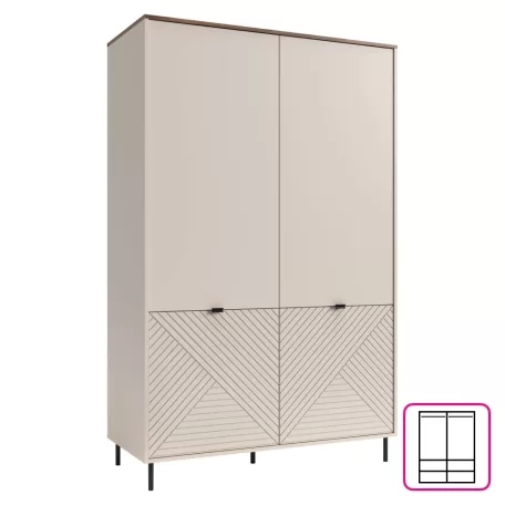 Szekrény, kasmír/castello tölgy, EYCO 4D