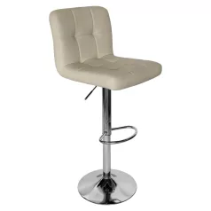 Bárszék, bézs műbőr/króm, KANDY 2 NEW