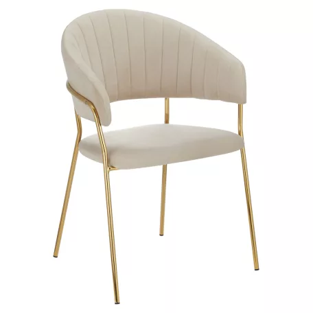 Design étkezőszék, bézs Velvet szövet/gold króm arany, DASMIN NEW TYP 1