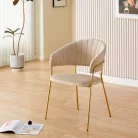 Design étkezőszék, bézs Velvet szövet/gold króm arany, DASMIN NEW TYP 1