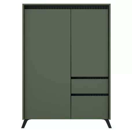 Komód, smoke zöld/fekete, LONGY REG2D1S1K