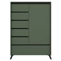 Komód, smoke zöld/fekete, LONGY REG1D5S1K