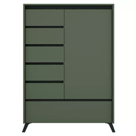 Komód, smoke zöld/fekete, LONGY REG1D5S1K