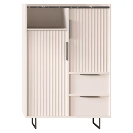 Komód, kasmír/sötét márvány, FRESIO KOM2D2S