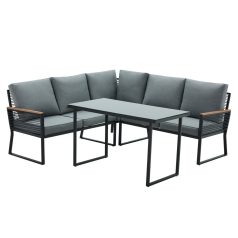 Kerti szett, fekete/szürke, FARLY