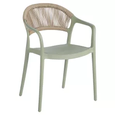 Rakásolható szék, zöld/bézs, LEXTON