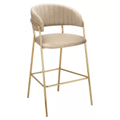   Design bárszék, bézs Velvet szövet/gold króm arany, DASMIN NEW TYP 2