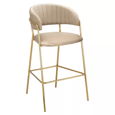 Design bárszék, bézs Velvet szövet/gold króm arany, DASMIN NEW TYP 2