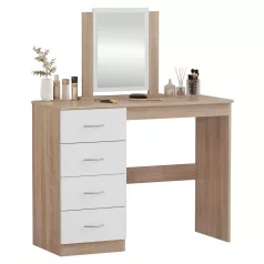 Fésülködőasztal, sonoma tölgy/fehér, KLEVIS