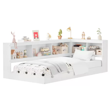 Ágy ágyráccsal, fehér, 90x200, TOSIA