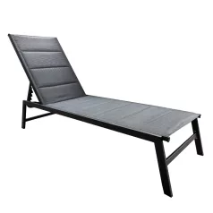 Kerti állítható nyugágy, fekete, LOPEZ