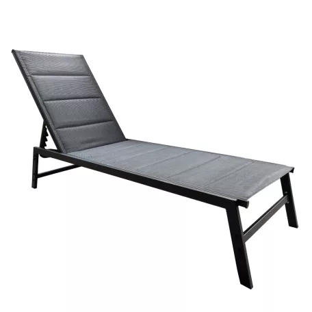 Kerti állítható nyugágy, fekete, LOPEZ