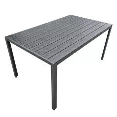 Kerti asztal, alumínium, fekete, ZINAN