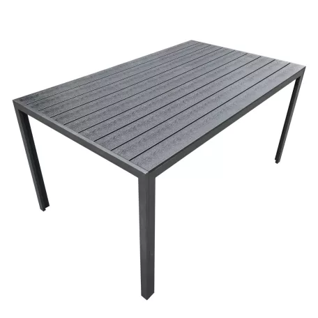 Kerti asztal, alumínium, fekete, ZINAN