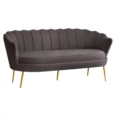   Luxus kanapé, 3 személyes, szürkésbarna Velvet szövet/arany, Art-deco, NOBLEO TYP 2
