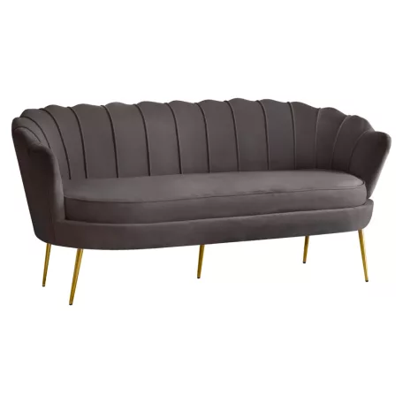 Luxus kanapé, 3 személyes, szürkésbarna Velvet szövet/arany, Art-deco, NOBLEO TYP 2